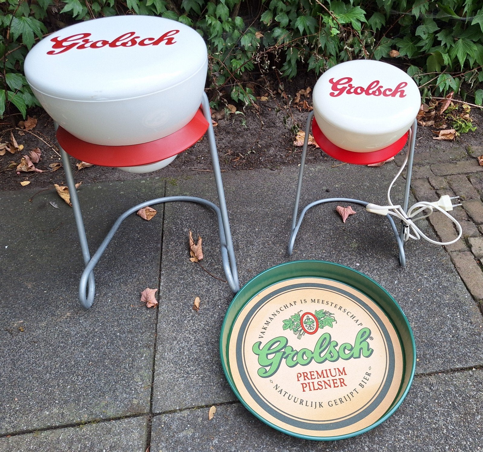 grolsch jaren 90 kruk lamp dienblad, Ophalen of Verzenden, Zo goed als nieuw, Overige typen, Grolsch