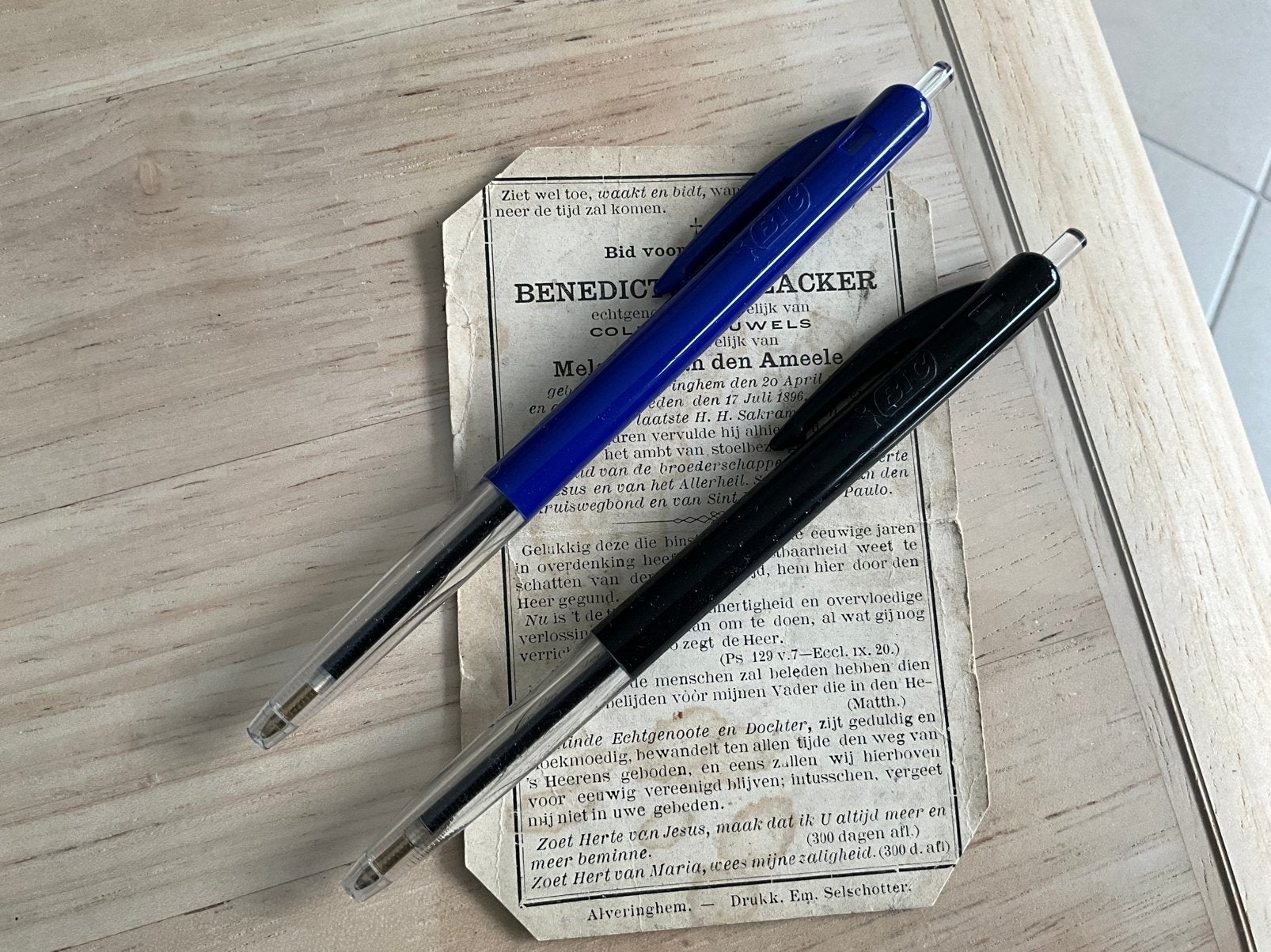 Een  pareltje 19e-eeuws bidprentje Benedictus Allacker, Verzamelen, Ophalen of Verzenden