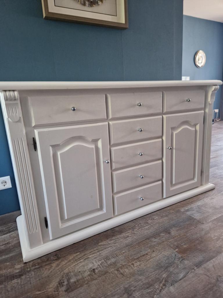 Wit massief grenen dressoir, Ophalen, Zo goed als nieuw