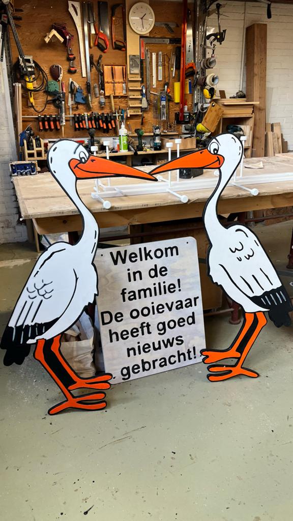 Geboortebord Ooievaar - Welkom in de familie!, Vacatures, Vacatures | Horeca en Catering, Overige niveaus, Starter, Overige vormen