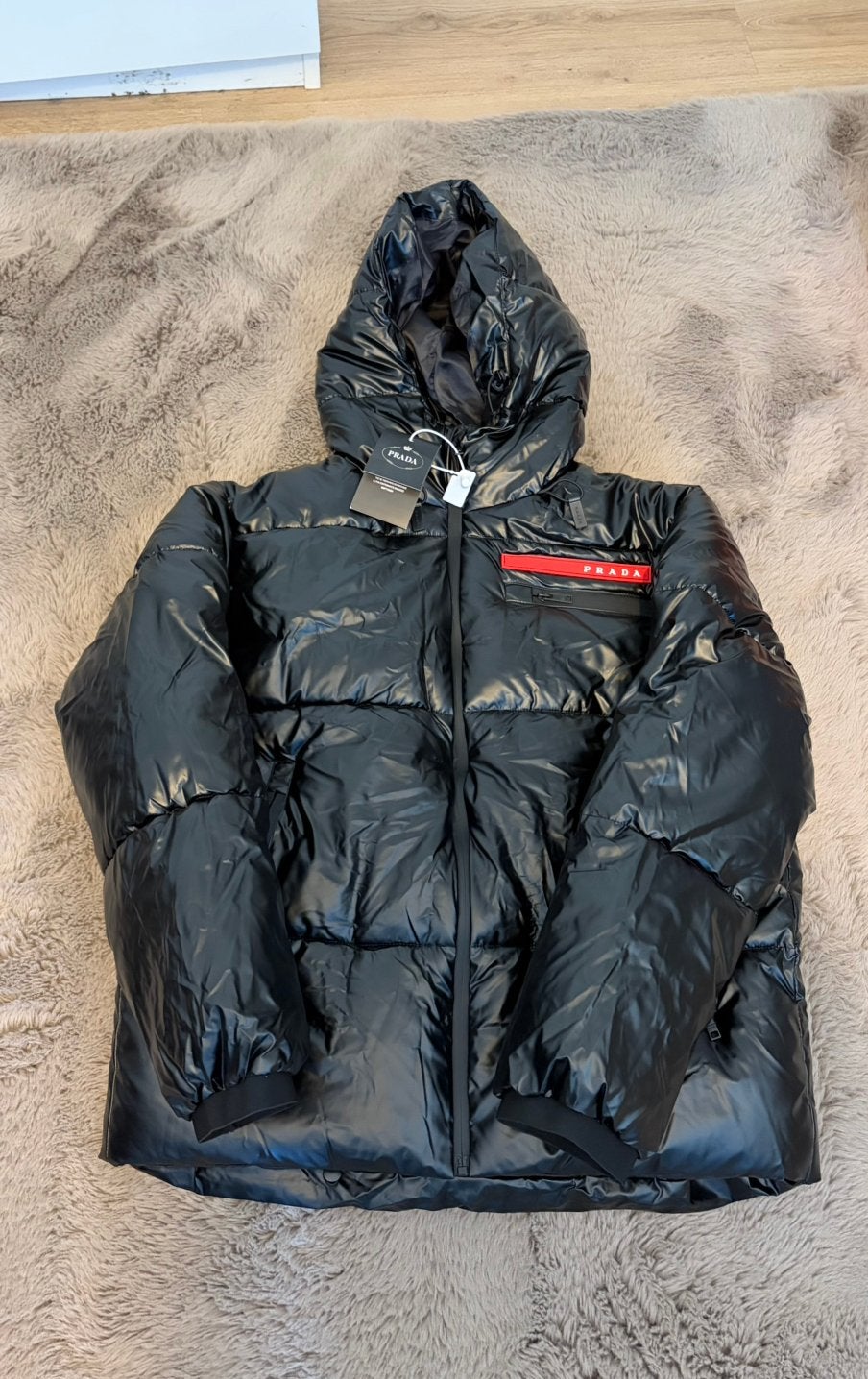 Light Re-Nylon hooded puffer jacket (Maat S), Ophalen, Nieuw, Maat 46 (S) of kleiner, Zwart