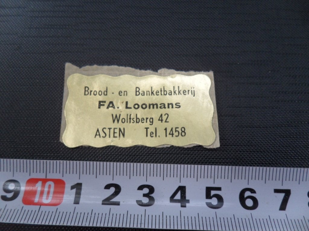 sticker folie asten brood- en banketbakkerij FA LOOMANS, Ophalen of Verzenden, Zo goed als nieuw