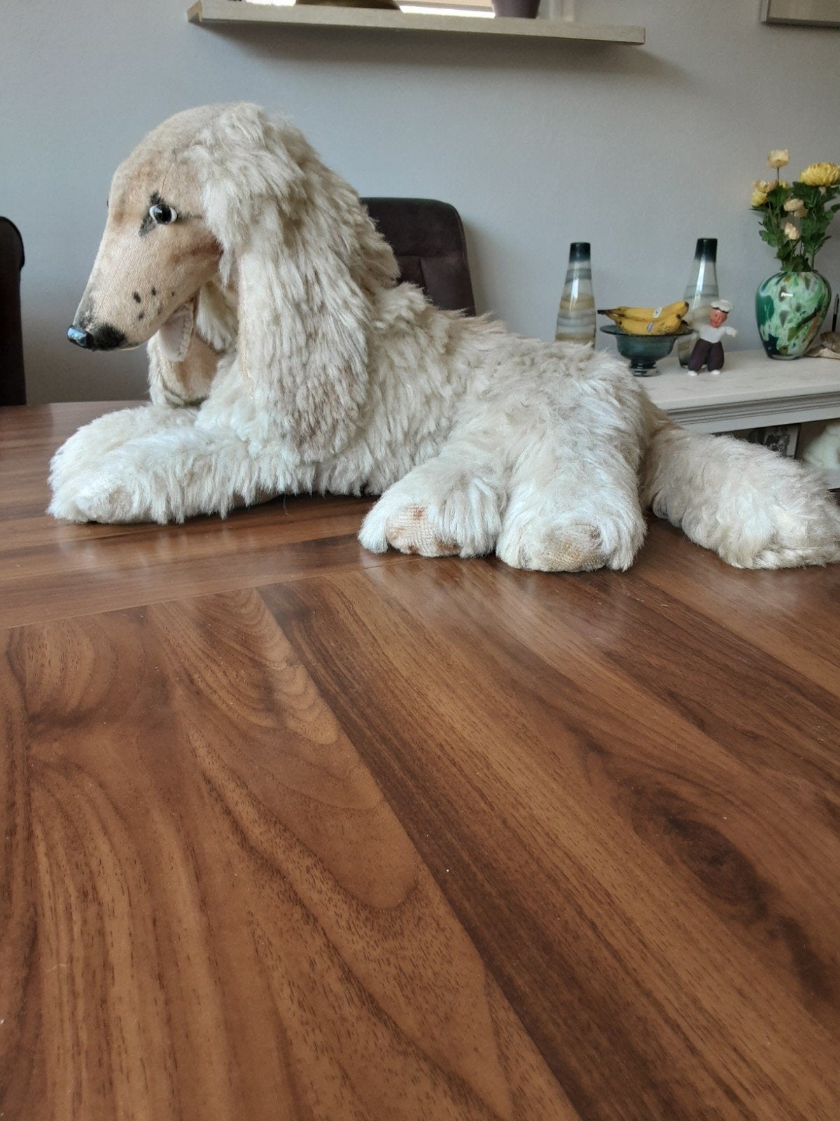 Afghaanse windhond knuffel - 55 cm, Gebruikt, Middelgroot (20 tot 80 cm), Beige, Hond