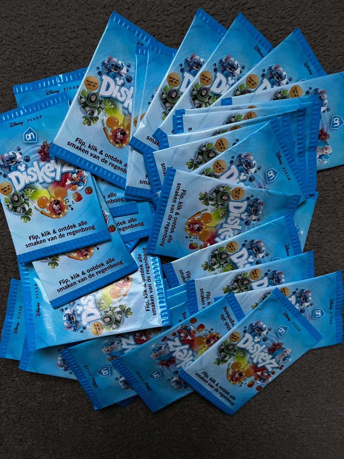 55 ongeopende zakjes Disney Pixar Diskeyz van Albert Heijn, Albert Heijn, Ophalen of Verzenden