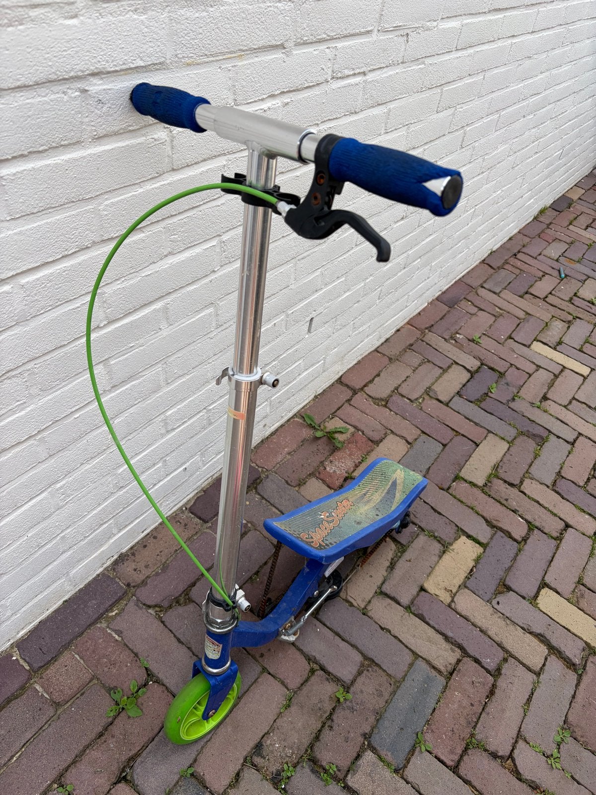 Spacescooter junior blauw met groen, Ophalen of Verzenden, Gebruikt, Overige typen