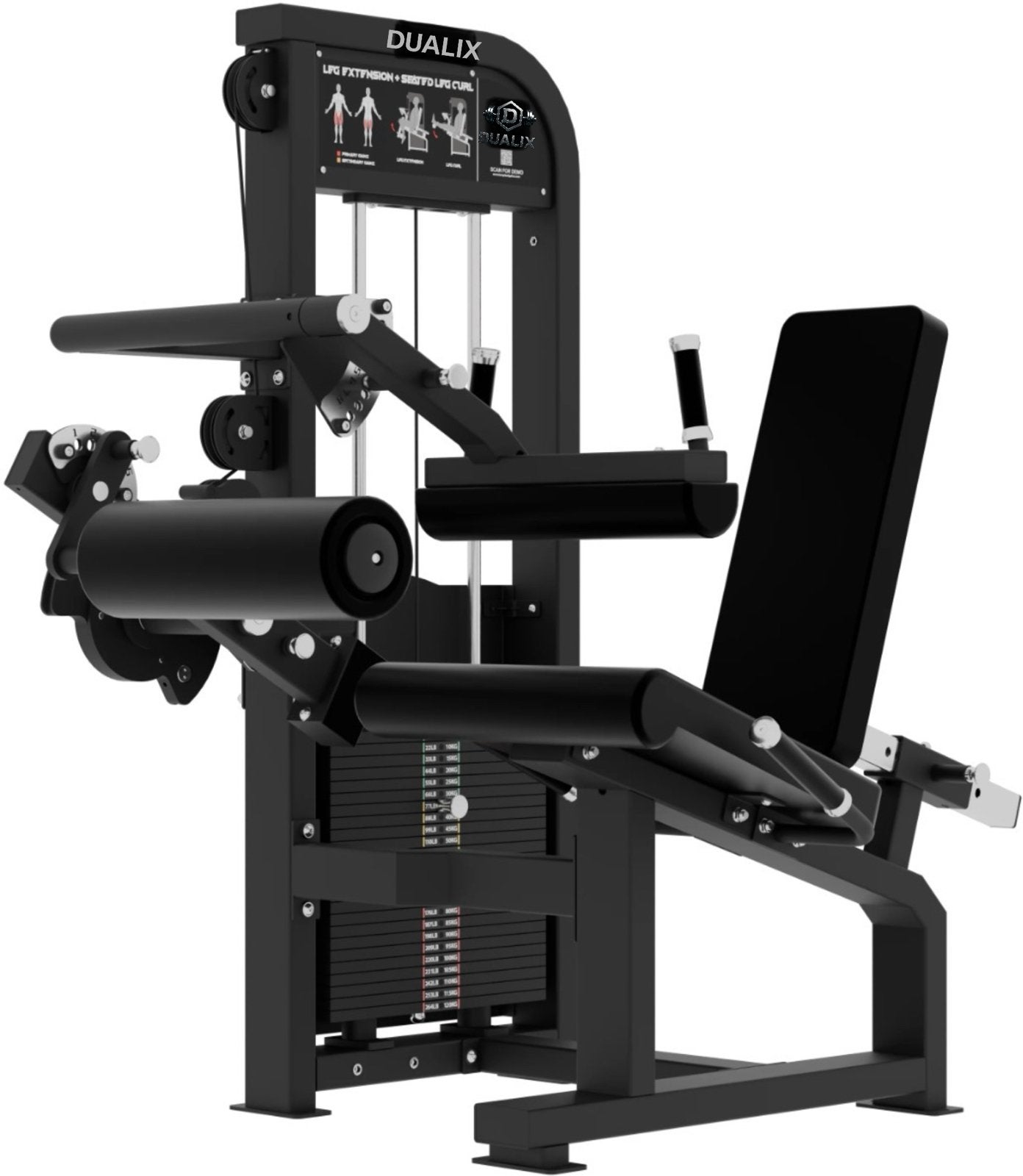 Dualix Titan Dual Leg Extension en Leg Curl 120kg Stack, Ophalen of Verzenden, Nieuw