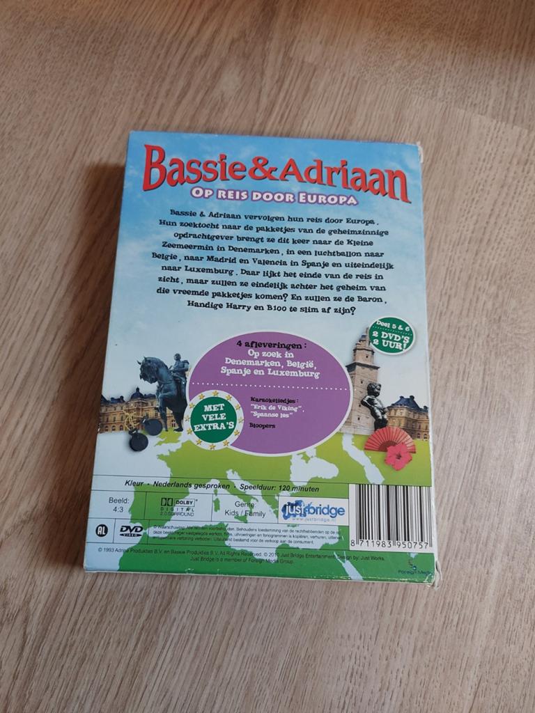 Bassie en Adriaan DVD box op reis door europa, Cd's en Dvd's, Alle leeftijden, Ophalen of Verzenden