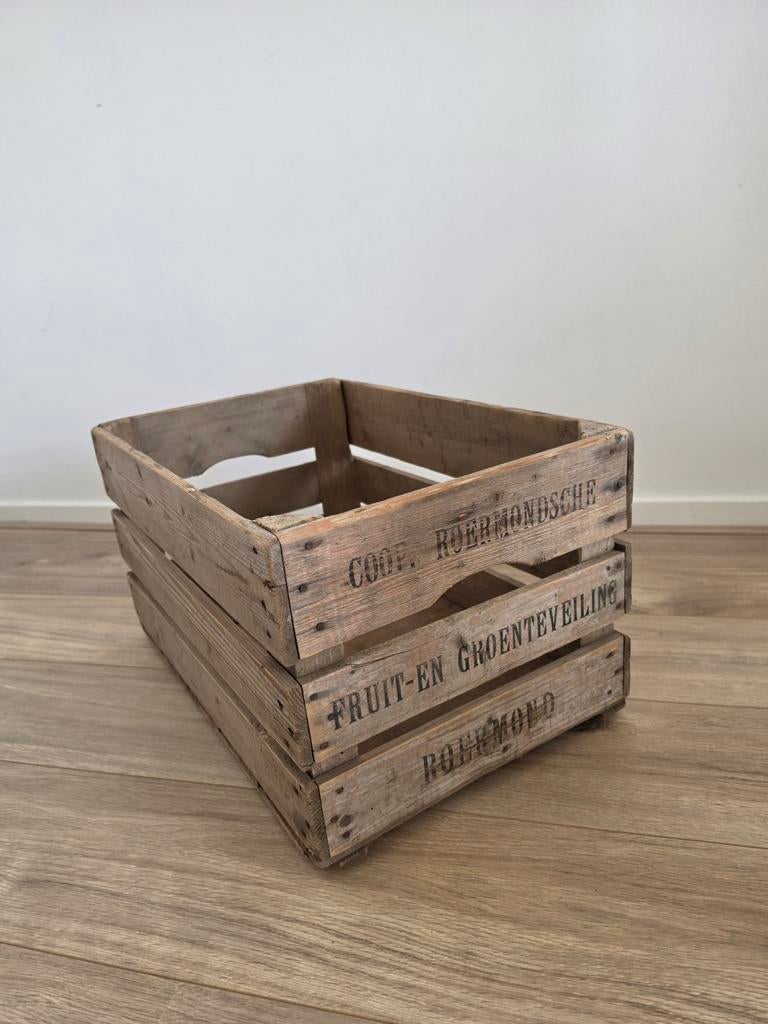 Grote houten fruit en groenten veiling Roermond kist, Huis en Inrichting, Woonaccessoires | Kisten, Ophalen, 50 tot 100 cm, Minder dan 50 cm