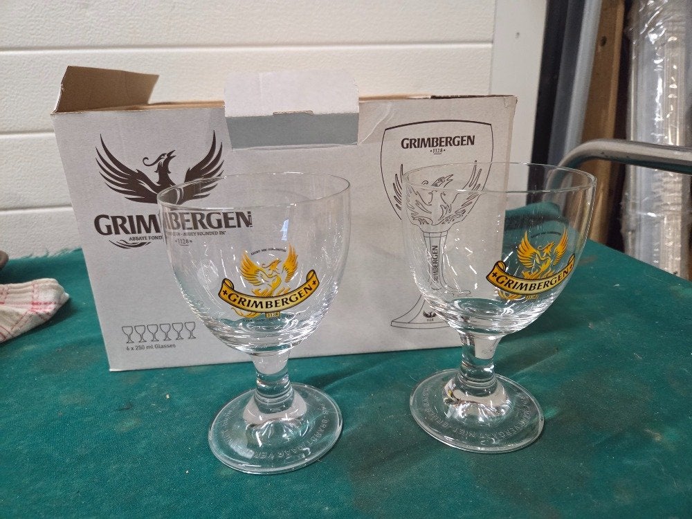 grimbergen glazen 0,25 cl nieuw 6 stuks, Ophalen of Verzenden, 'T Olde Gre-j, Info@toldegrej.nl, Endepoelstraat 20f Didam