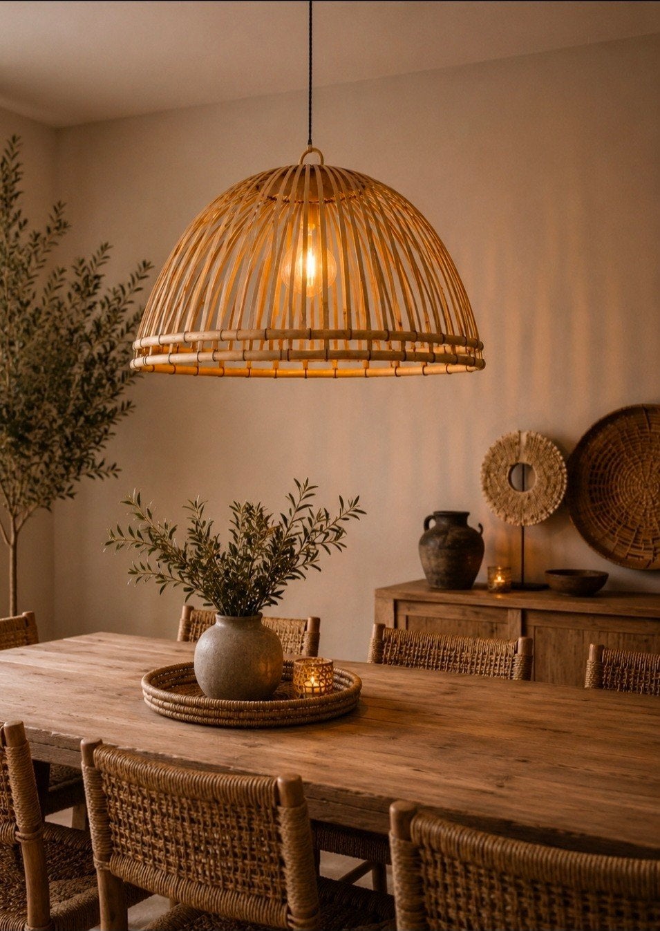 Hanglamp Bekisan van Mooi Bali, Ophalen, Bohemian, Natuurlijk, Scandinavisch, E27 (groot), Zo goed als nieuw