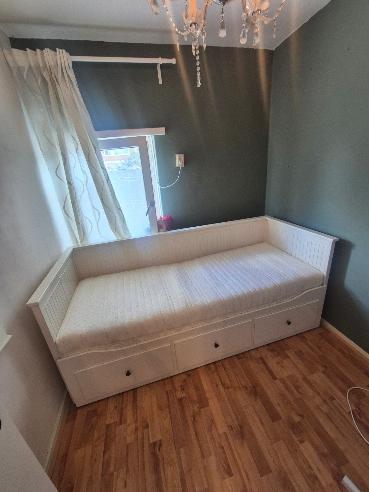 Ikea Hemnes uitschuifbed/bedbank, Ophalen, Gebruikt, Wit, Tweepersoons
