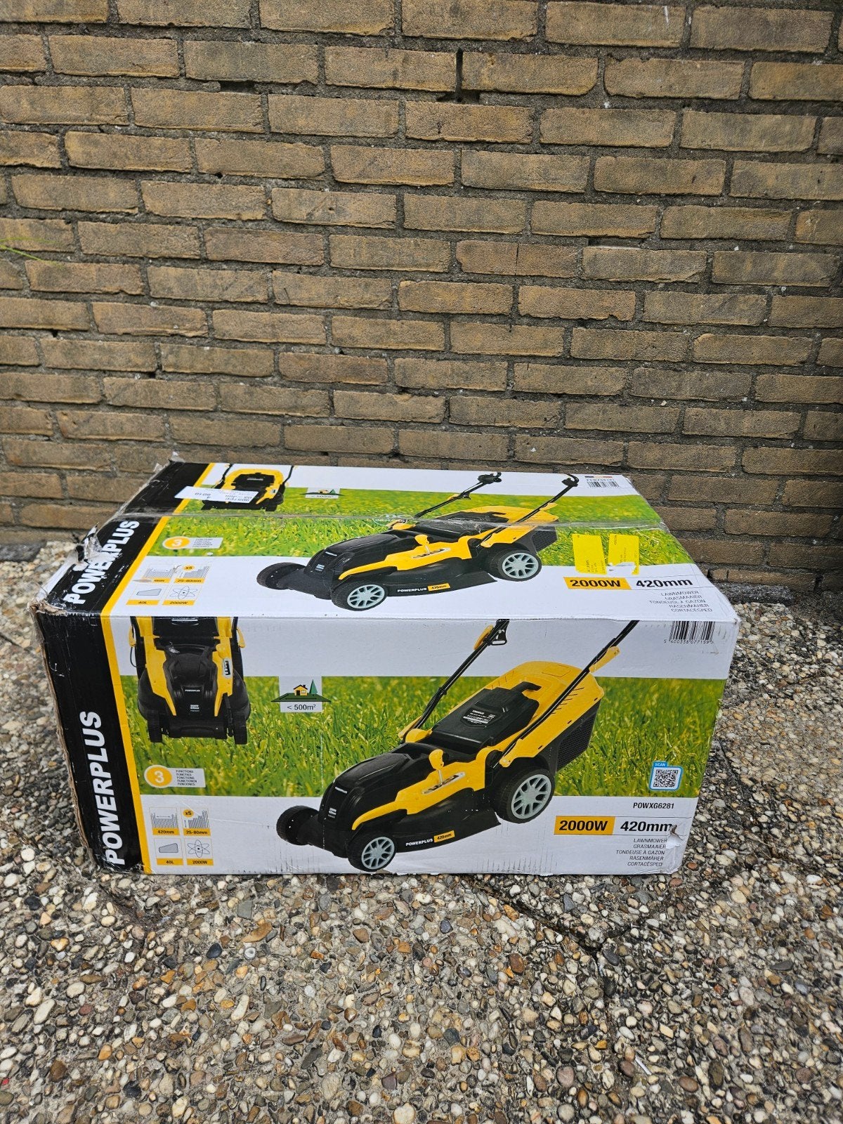 Nieuwe Powerplus grasmaaier 2000W 420mm in doos, Cirkelmaaier, Elektrische grasmaaier, Nieuw, Ophalen of Verzenden