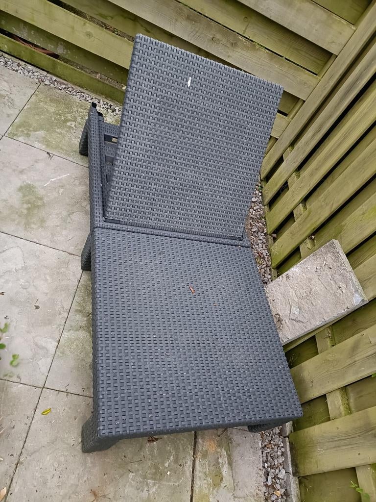Verstelbare Wicker Ligstoel - Grijs Gratis, Ophalen, Gebruikt, Wicker, Verstelbaar