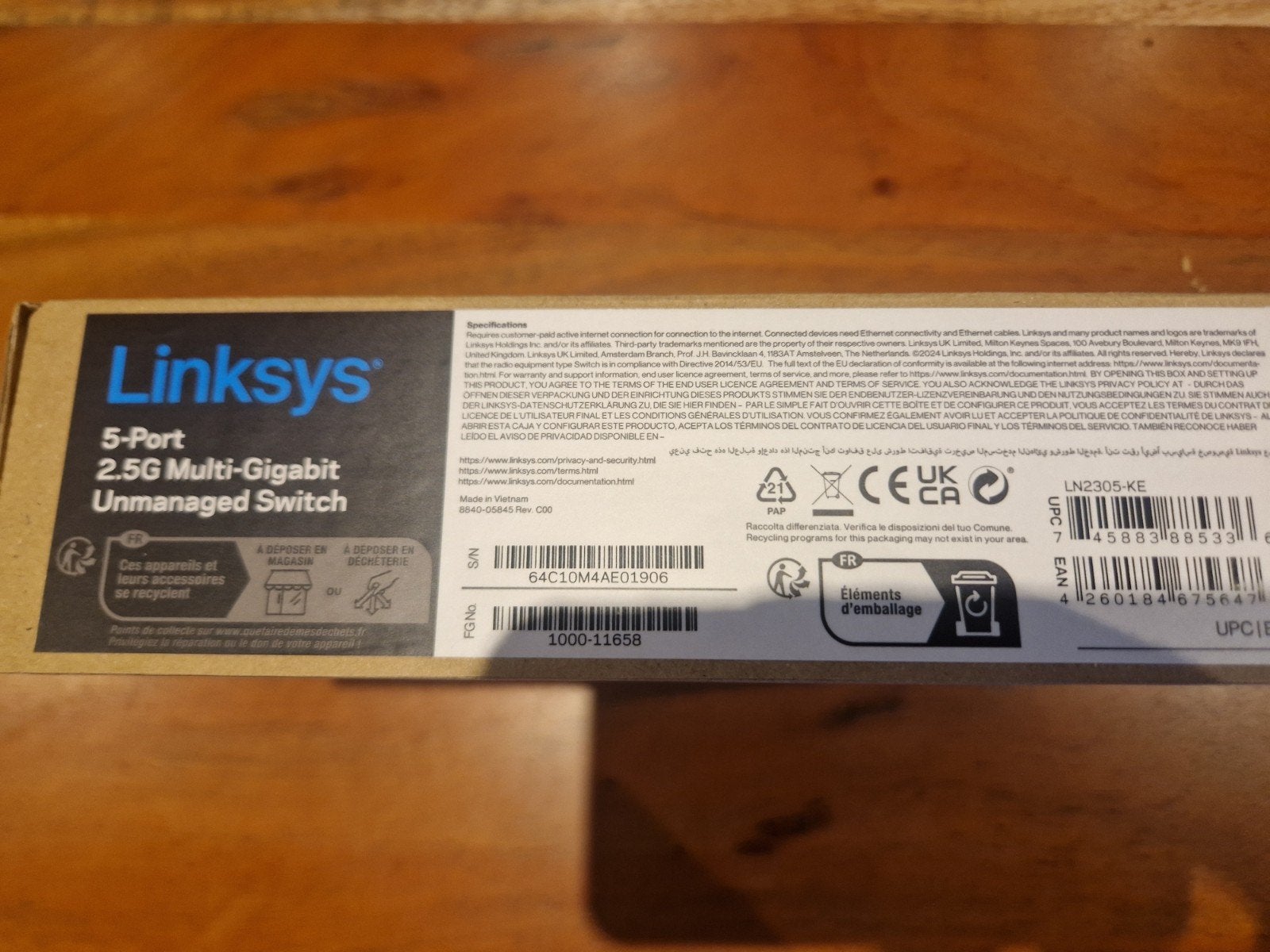 Linksys LN2305 5-poorts 2.5G Multi-Gigabit Switch, Computers en Software, Netwerk switches, Nieuw, Ophalen of Verzenden