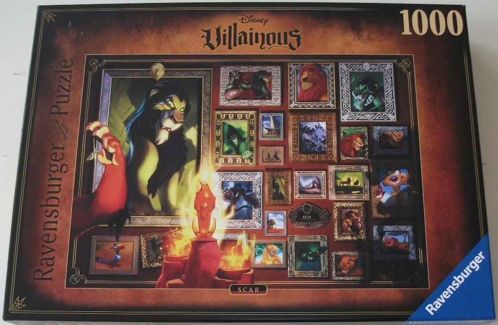 Puzzel *** SCAR *** 1000 stukjes Disney Villainous, Ophalen of Verzenden, 500 t/m 1500 stukjes, Zo goed als nieuw, Legpuzzel