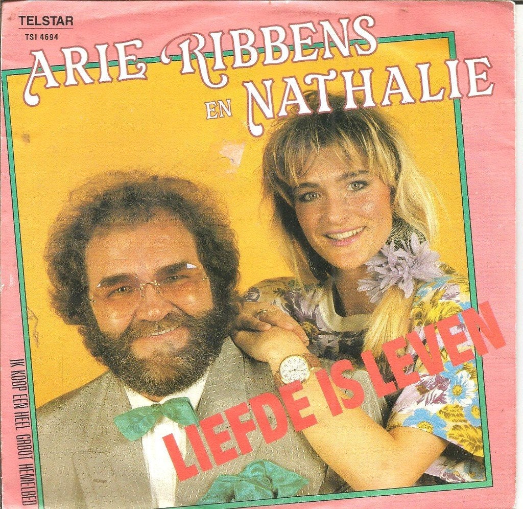 Arie Ribbens En Nathalie – Liefde Is Leven (1989), Fotohoes, 7 inch, Ophalen of Verzenden, Zo goed als nieuw