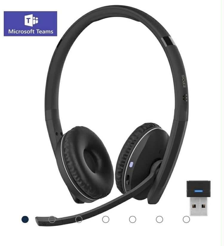 Nieuwe draadloze bluetooth headset Sennheiser EPOS ADAPT 260, Computers en Software, Headsets, Ophalen, Mute-functie, Nieuw, On-ear