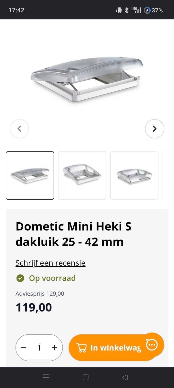 Dometic Mini Heki S dakluik 25 - 42 mm - Nieuw (zonder doos), Caravans en Kamperen, Caravan accessoires, Ophalen, Nieuw