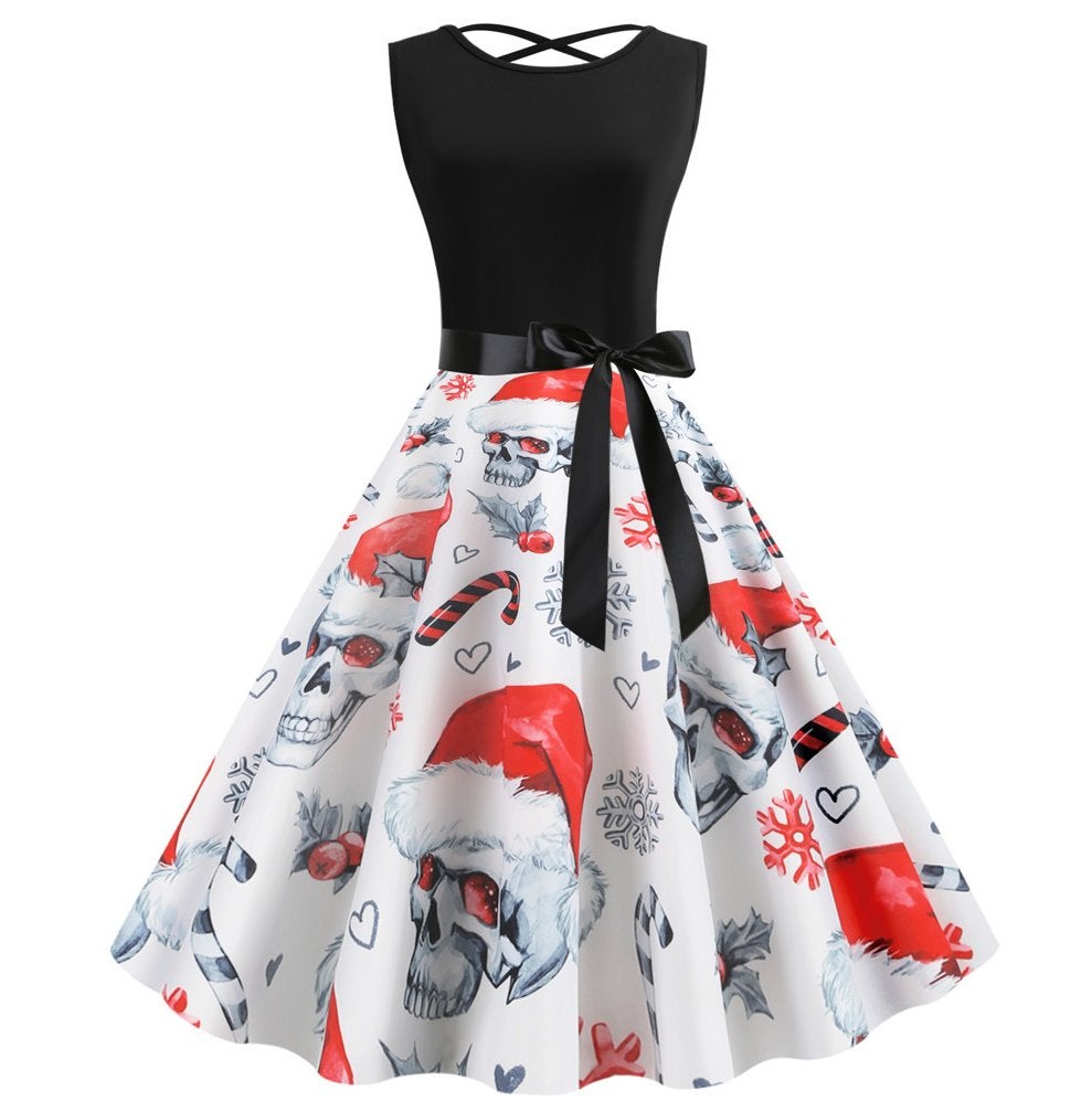 Kerst skulls jurk (witte zwarte doodskop dames vrouwen), Kleding | Dames, Jurken, Verzenden, Nieuw, Meerkleurig, Knielengte