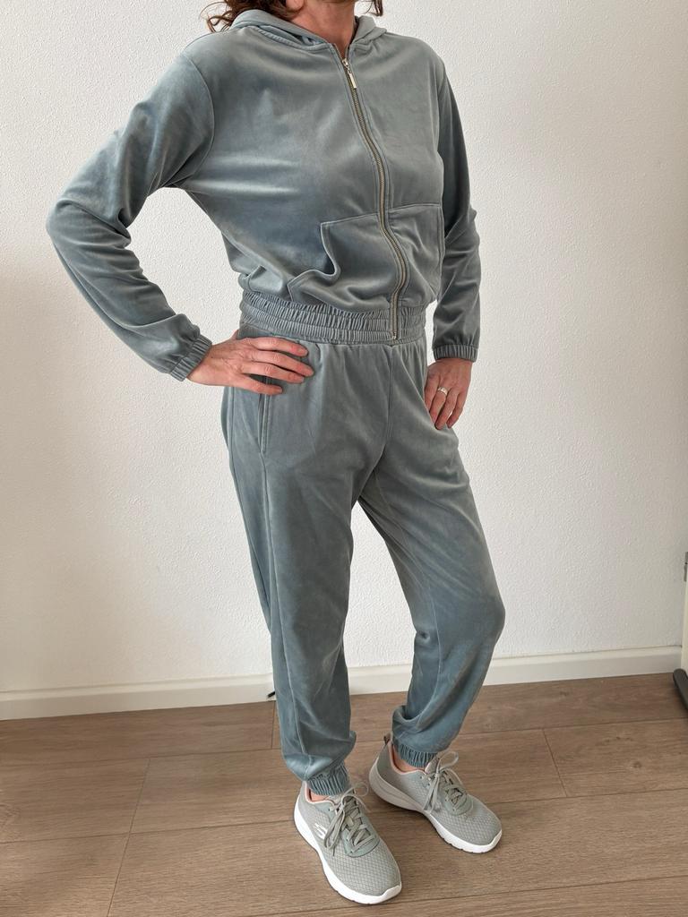 Hunkemöller huispak grijs blauw, Ophalen of Verzenden, Zo goed als nieuw, Maat 36 (S), Grijs