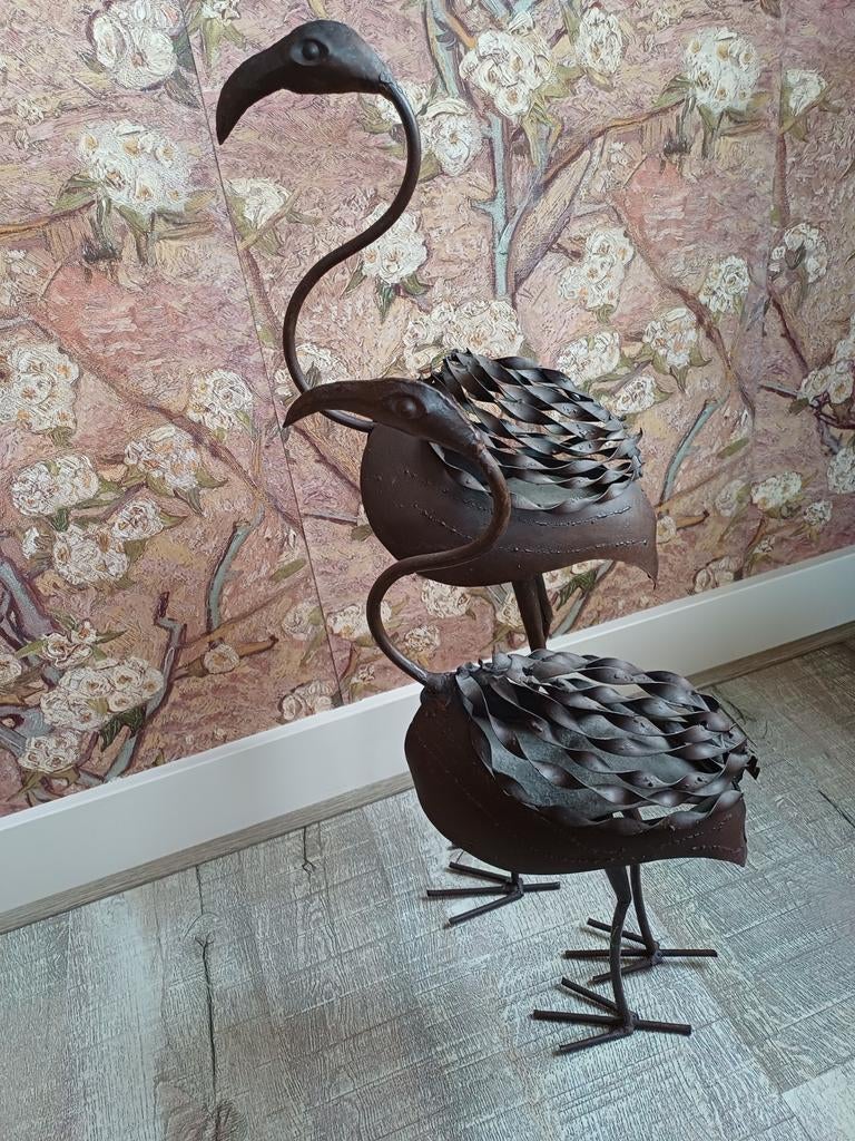 Metalen Flamingo Beelden - Set van 2, Ophalen of Verzenden