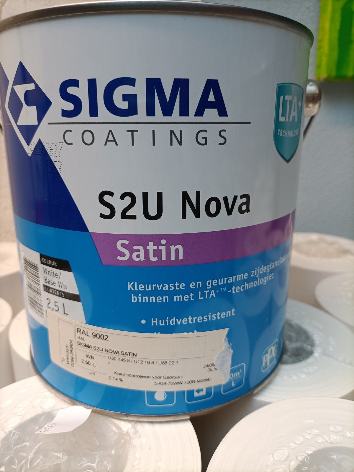 Sigma S2U Nova Satin RAL 9002 - 2,5L, Wit, Nieuw, Ophalen of Verzenden, Lak