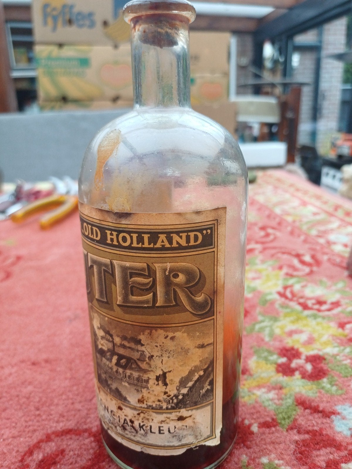 Antiek flesje Stoom-Essence-Fabrieken "Old Holland" H.Buter, Ophalen of Verzenden