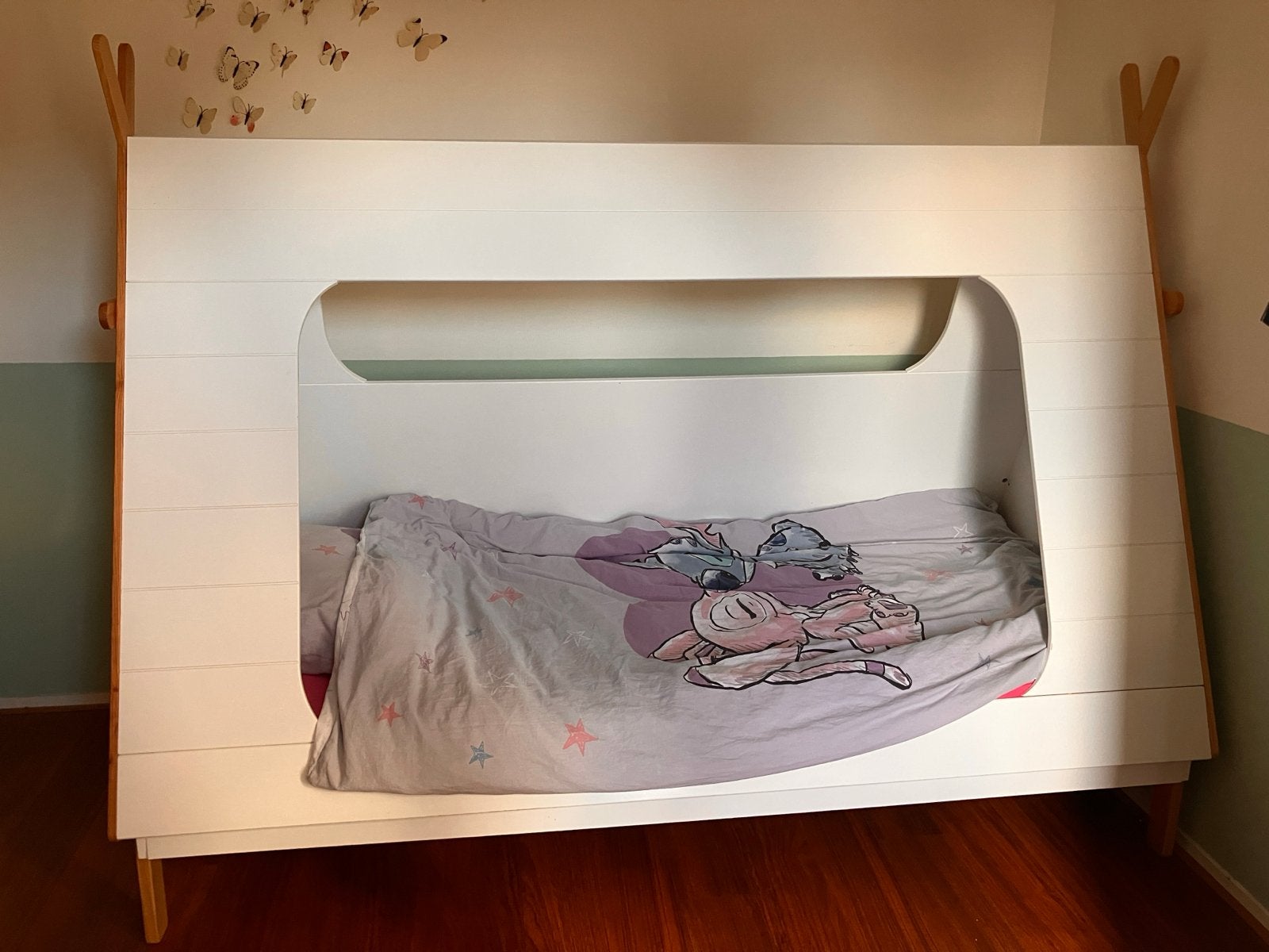 Tipi eenpersoonsbed van Woood, Ophalen, 90 cm, Eenpersoons, Wit