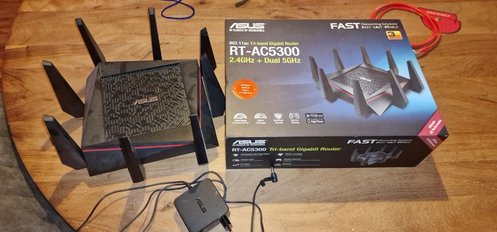 Asus RT-AC5300 compleet in doos, Computers en Software, Routers en Modems, Zo goed als nieuw, Router met modem, Ophalen of Verzenden