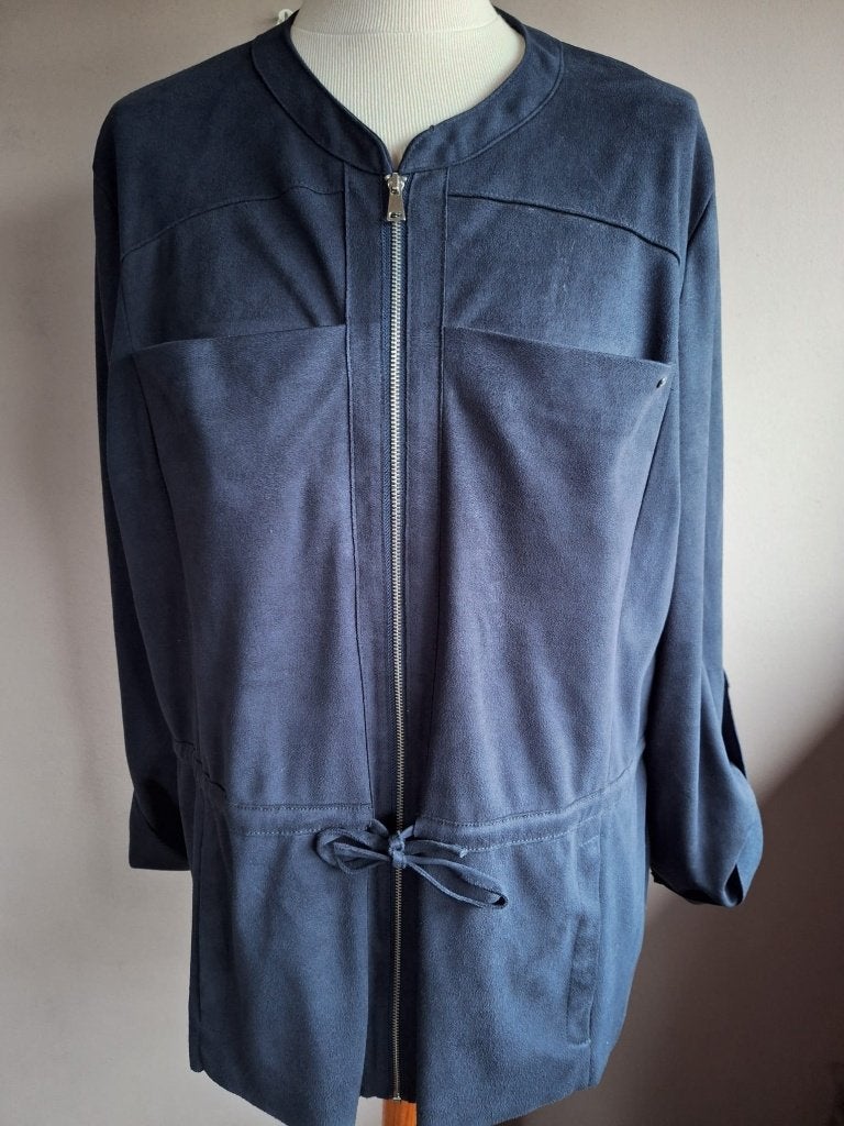 Nieuw donkerblauw suadine stretch jasje van MS Mode, maat 46, Kleding | Dames, Jasjes, Kostuums en Pakken, Blauw, Maat 46/48 (XL) of groter
