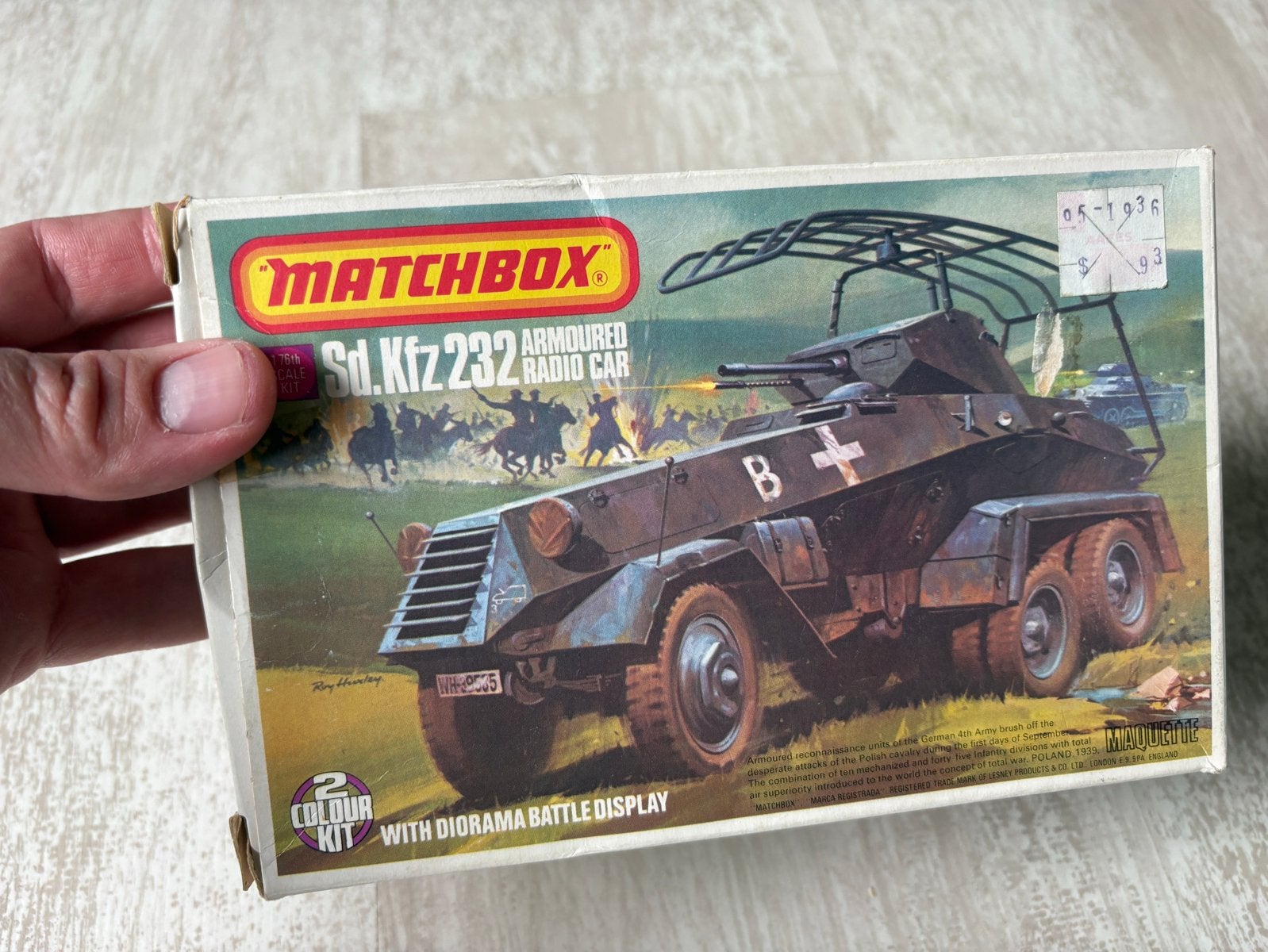 Vintage Matchbox Sd.Kfz 232 Armoured Radio Car modelbouwkit, Ophalen of Verzenden, Nieuw, 1:50 of kleiner, Auto