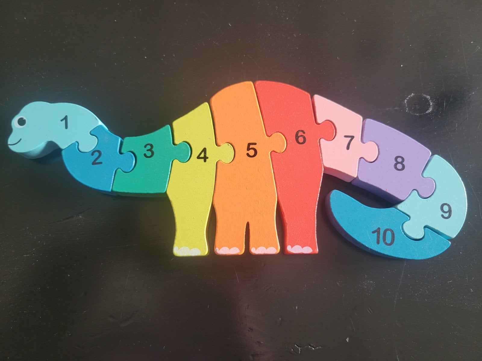 Houten Dinosaurus Puzzel - Educatief Speelgoed, Ophalen, 10 tot 50 stukjes, Zo goed als nieuw, Van hout