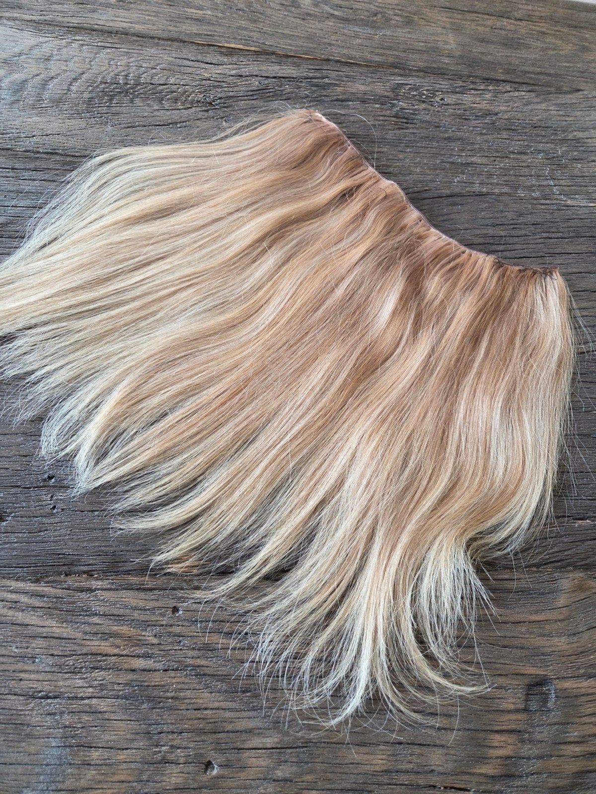 Haarverlenging - Blond/Bruin mix - 30 cm breed, Sieraden, Tassen en Uiterlijk, Uiterlijk | Haarverzorging, Ophalen, Gebruikt, Pruik of Haarverlenging