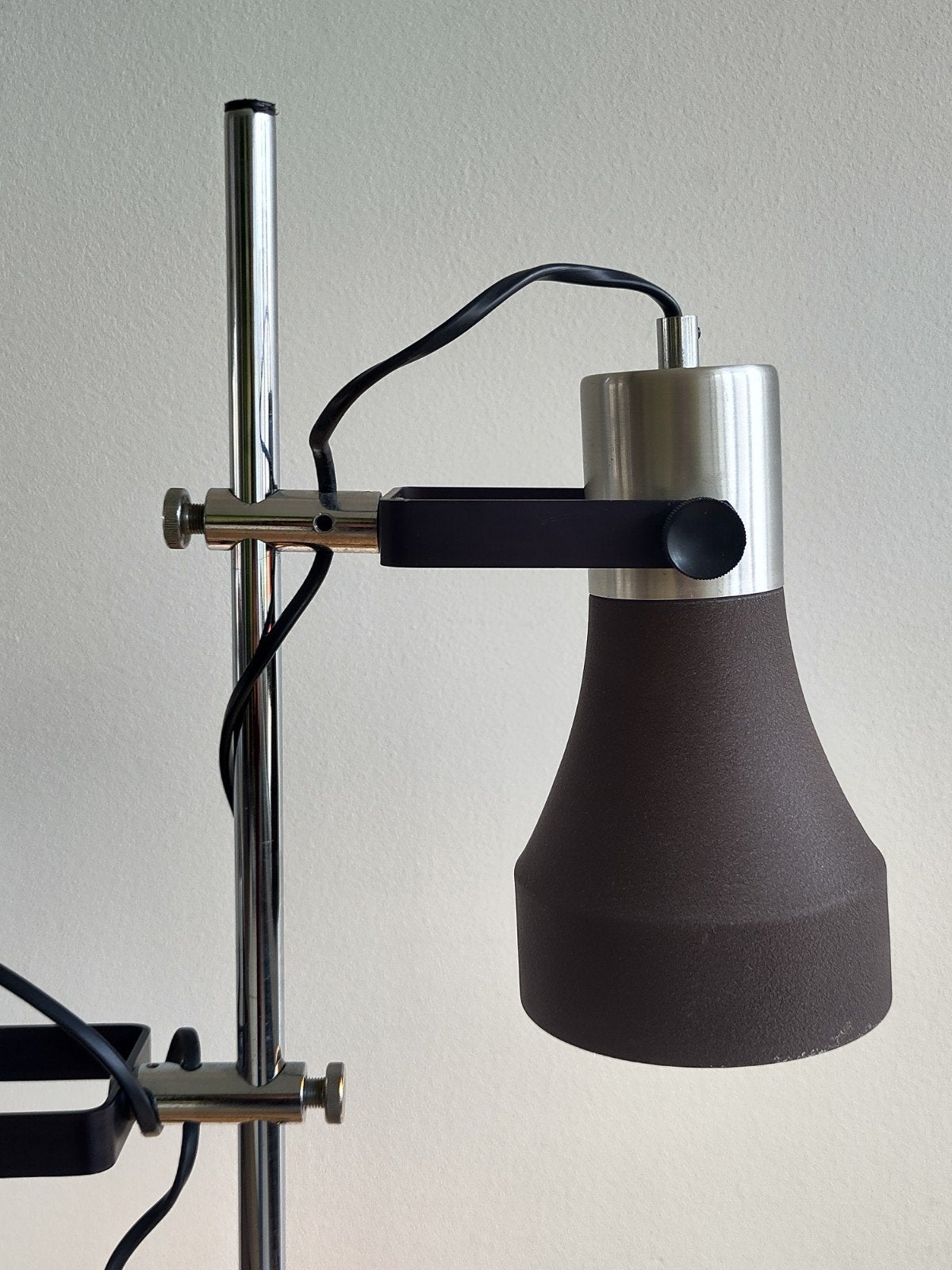 Vintage staande lamp met 3 spots metalen vloerlamp, Ophalen, Gebruikt, Mid century modern dutch design, .
