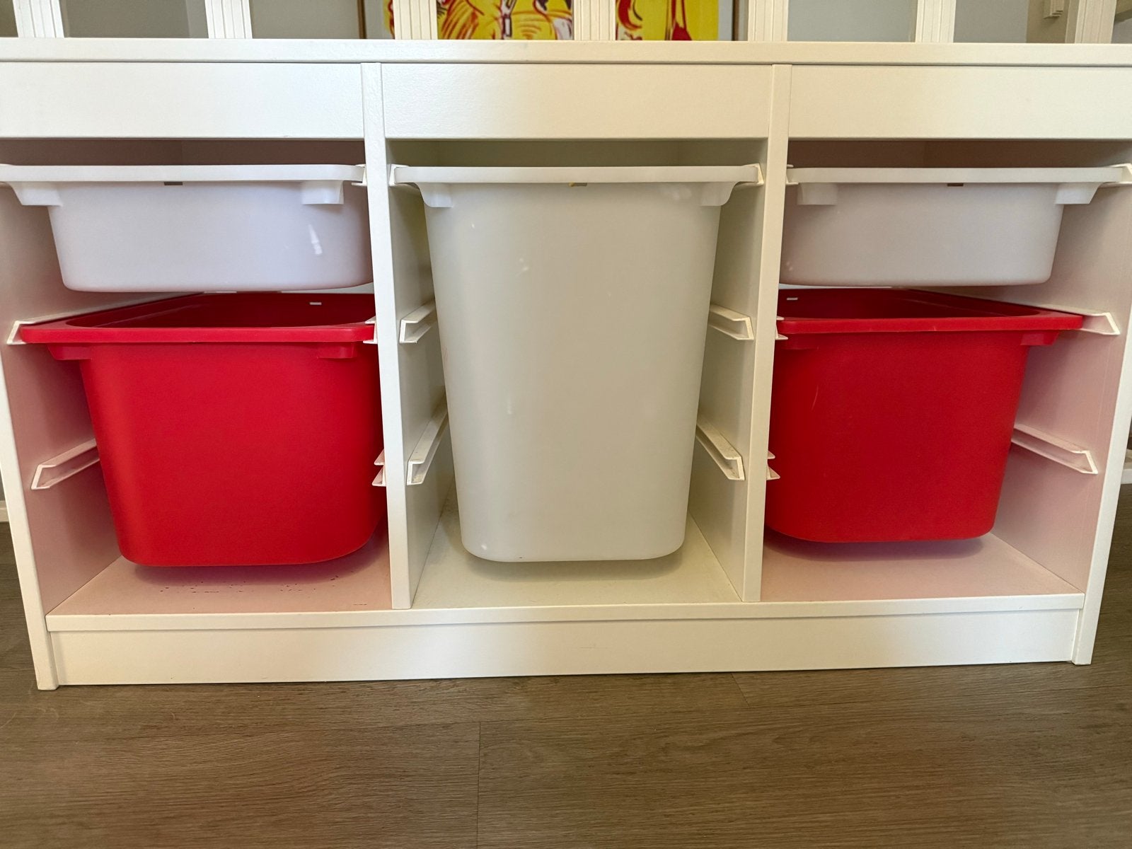 IKEA Trofast Opbergkast met Bakken - Wit - Rood, Gebruikt, Kast, 100 cm of meer, Minder dan 50 cm