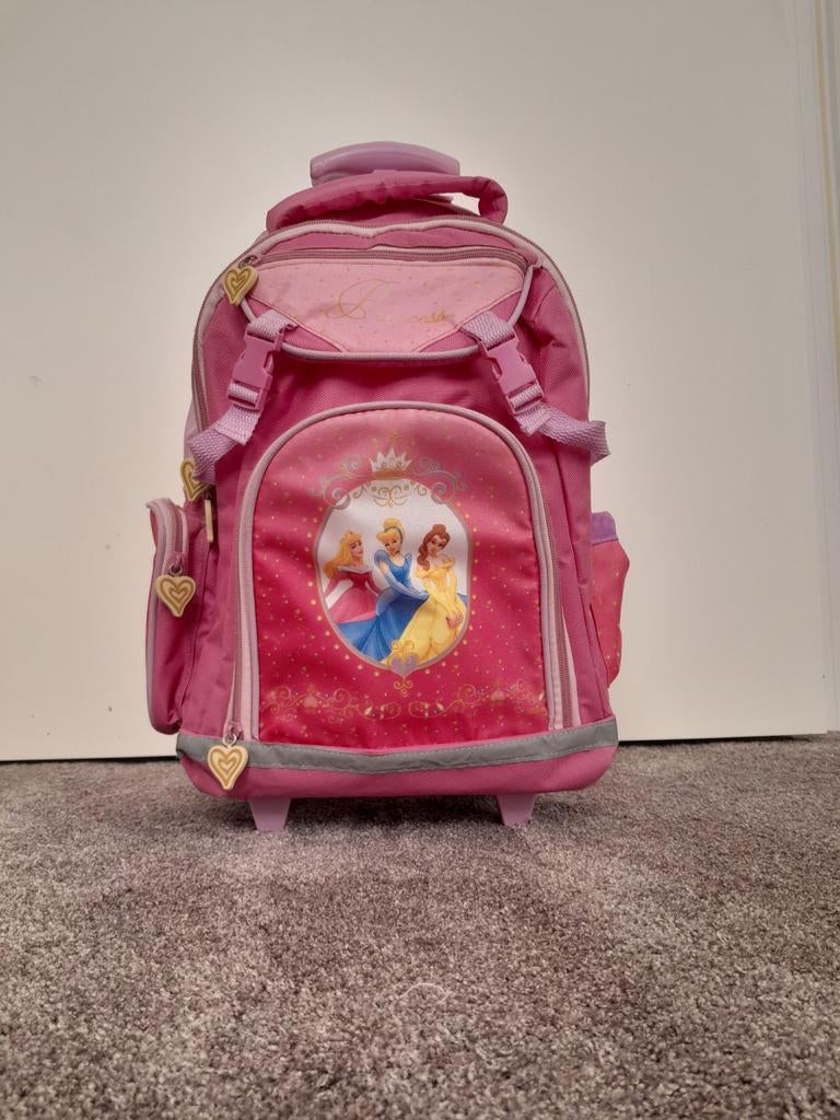 Roze Prinsessen Trolley Rugzak met Wieltjes, Ophalen of Verzenden, Zo goed als nieuw, Wieltjes