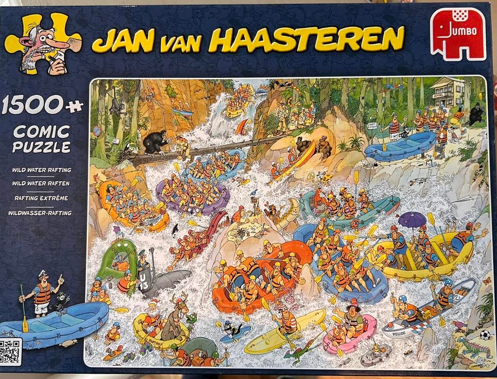 Jan van Haasteren - Wild water raften - 1.500 stukjes, Ophalen of Verzenden, 500 t/m 1500 stukjes, Zo goed als nieuw