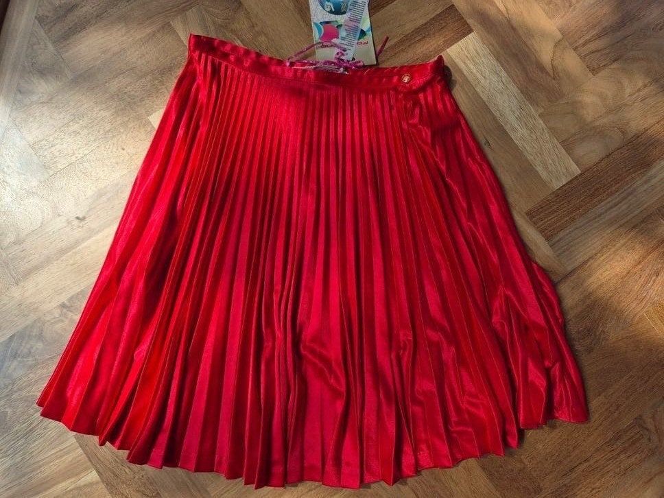 Fornarina rode geplooide rok - Maat S, Ophalen of Verzenden, Knielengte, Maat 36 (S), Rood