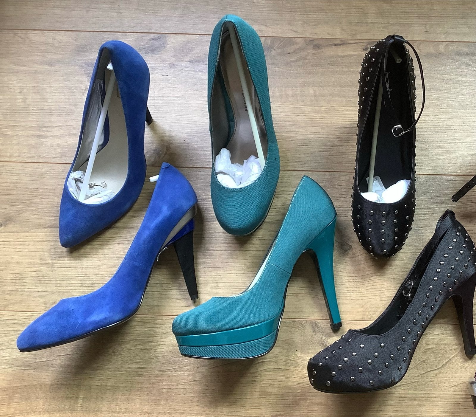 Diverse Hakken & Pumps Maat 39: Suède, Platform & Studs, Ophalen of Verzenden, Gedragen, Blauw, Pumps