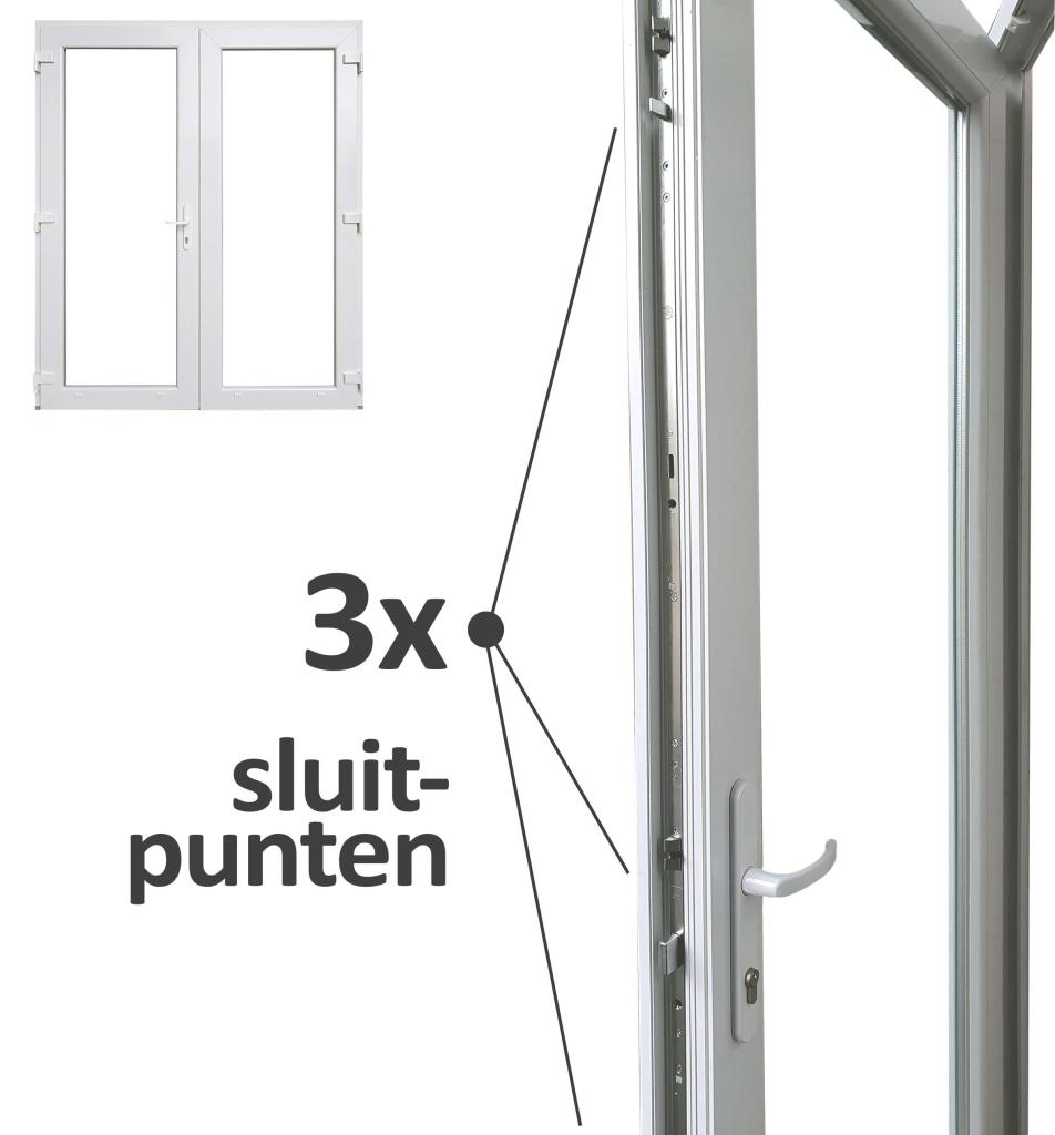 Dubbele deur Antraciet b180 x h215 RAL7016, Niet ingevuld, Kunststof, 120 cm of meer, Niet ingevuld