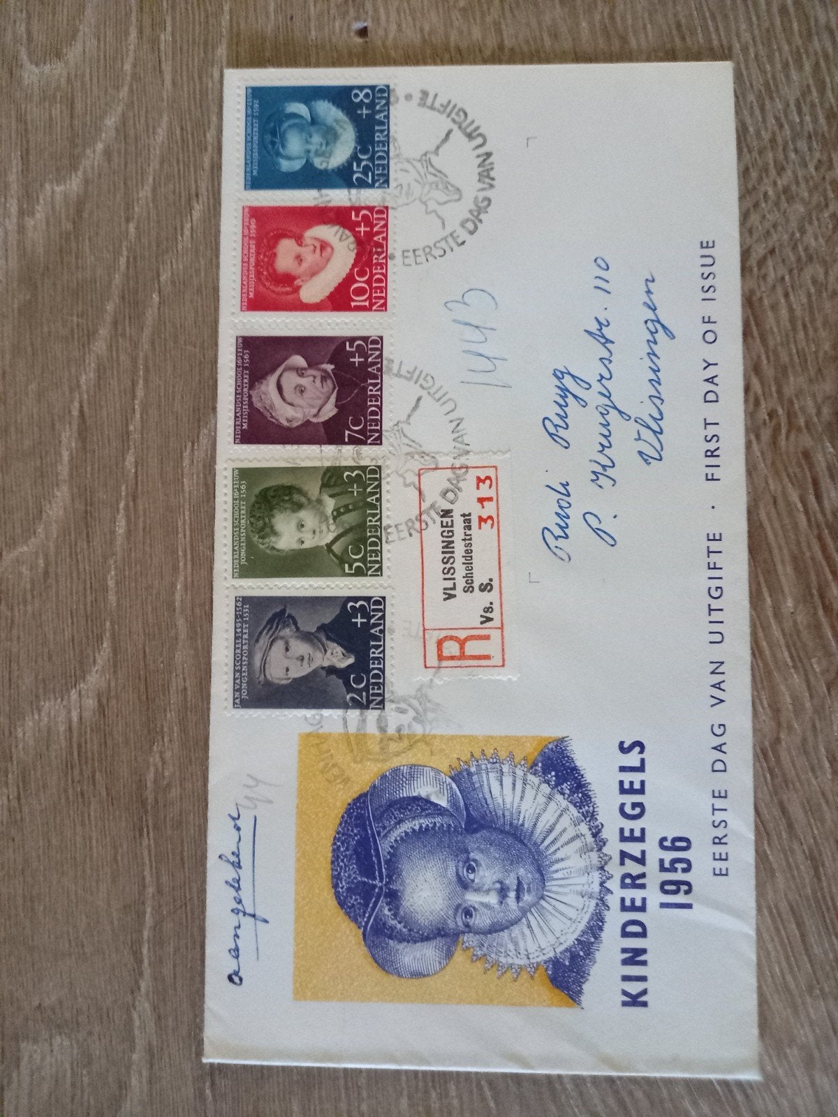 Eerste Dag Uitgifte Kinderzegels 1956 - Vlissingen, Postzegels en Munten, Ophalen of Verzenden, Na 1940, Gestempeld