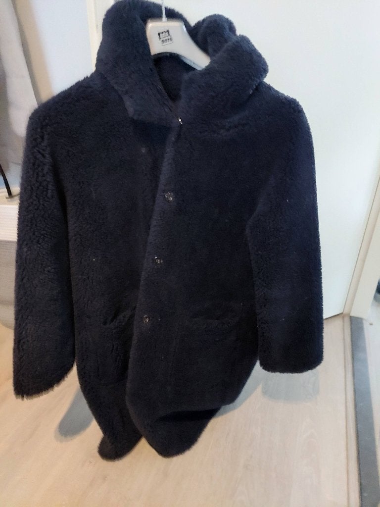 Studio AR Aisha donkerblauwe teddy coat, tweezijdig, Kleding | Dames, Jassen | Winter, Blauw, Nieuw, Studio AR, Ophalen of Verzenden
