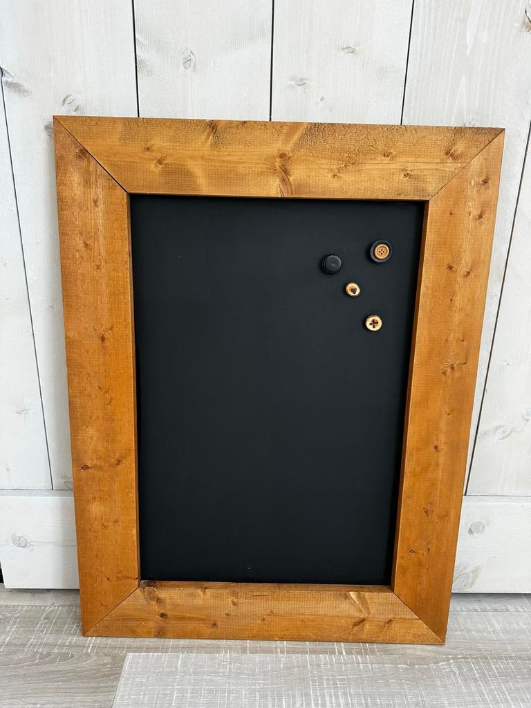 Magneet/Krijtbord houten rand zwart vlak, Ophalen, Gebruikt, Magneetbord