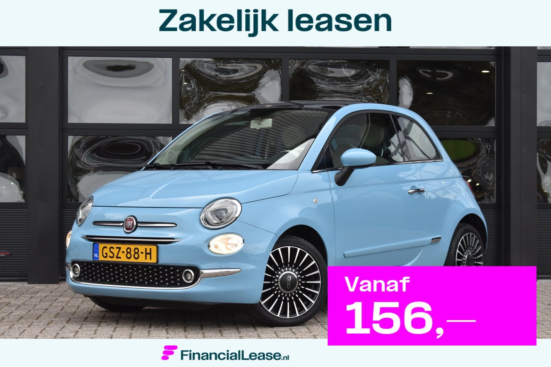Fiat 500 1.2 Lounge '17 Pano Cruise Airco Inruil mogelijk, Voorwielaandrijving, Gebruikt, 4 cilinders, 840 kg