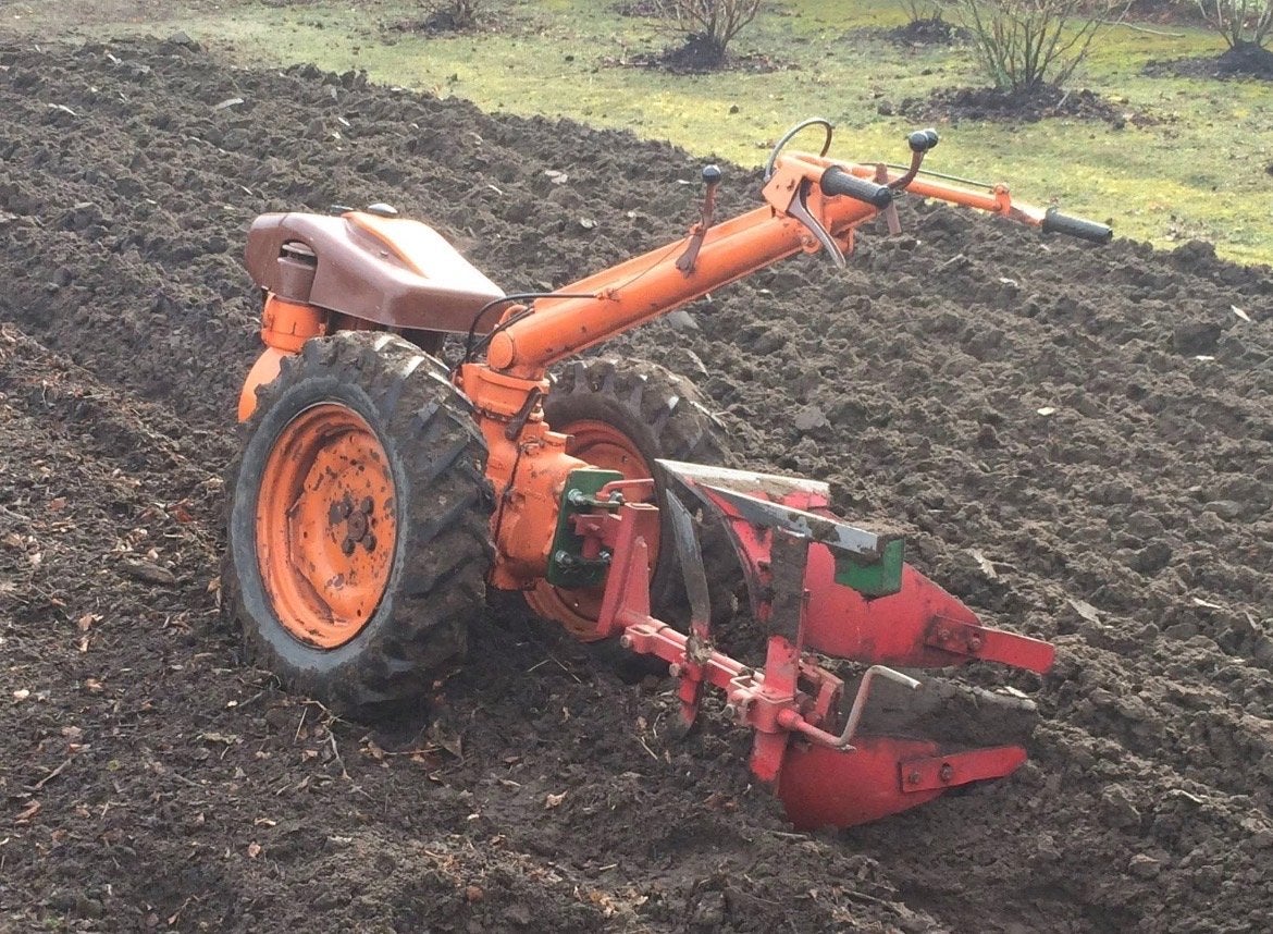 Pasquali Motocultivator tractor, ploeg en 2x frees. Diesel, Ophalen, Gebruikt