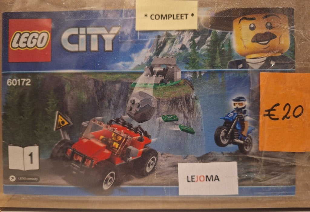 LEGO City 60172 Modderwegachtervolging (ZONDER doos), Lego, Ophalen of Verzenden, Complete set, Inclusief instructies