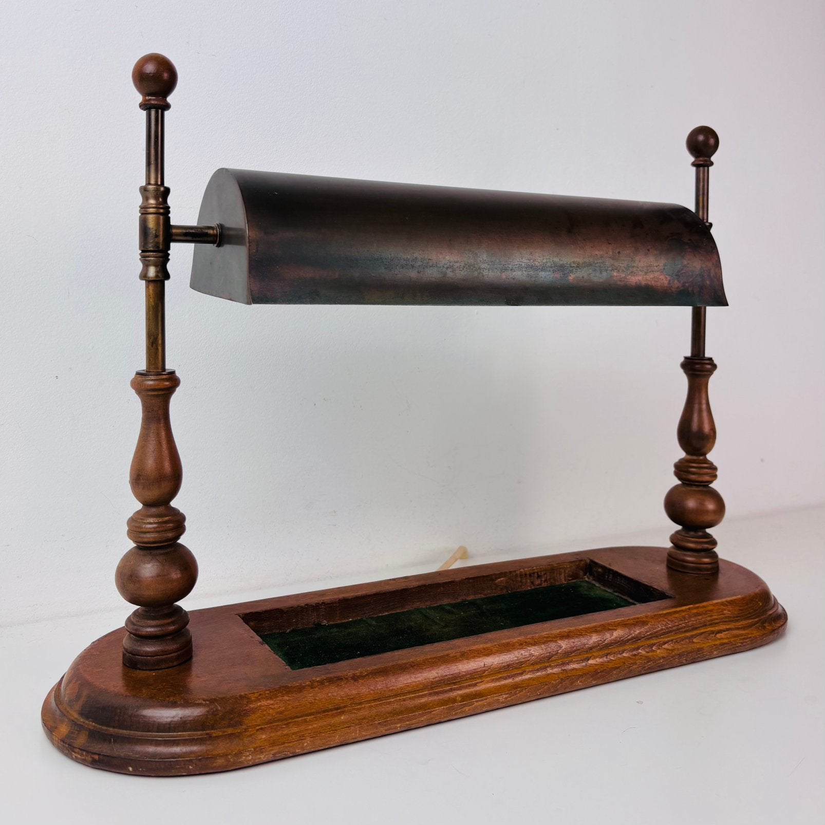 Antieke notarislamp / bureaulamp met inktvak 1900, Ophalen of Verzenden