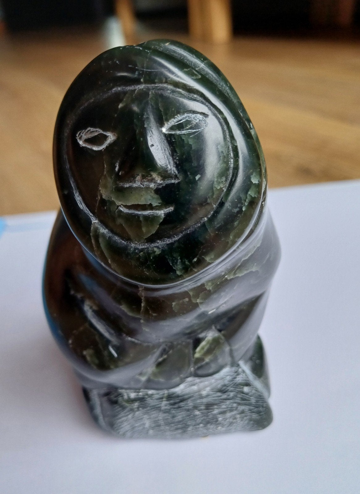 Vintage Eskimo art inuit uitgehouwen beeld, Ophalen of Verzenden, Noord-Amerika, Steen of Keramiek