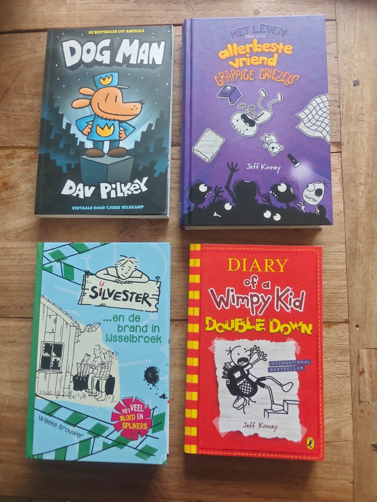 kinderboeken: Dog Man, Wimpy Kid, Silvester, Grappige Griez, Ophalen of Verzenden, Zo goed als nieuw, Dav Pilkey, Jeff Kinney, Willeke Brouwer