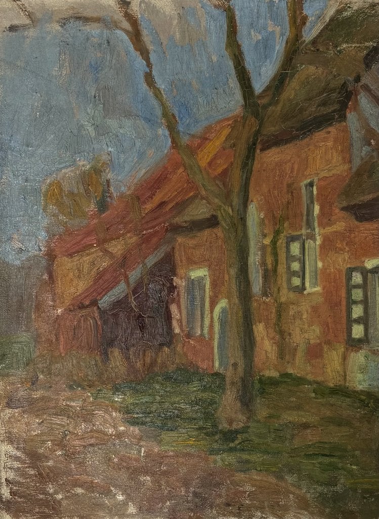 1090. Olieverfschilderij, Reinhart Dozy, ca. 1910, Antiek en Kunst, Ophalen, Doek, Olieverf, Klassiek
